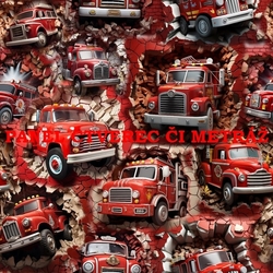 Hasičská auta - plátno - 1m 